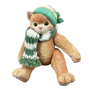 Vintage 1993 Priscilla Hillman Enesco Musical Cat Jingle Bell Musical Whimsical